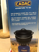 CADAC Potjiekos Cooker (Will fit No 2 or No 3 size 3 legged Iron Pot) - The potjiekos cooker will screw directly onto a No 7, 10 or 13 Cadac LPG CylinderOnly for Cadac Tank