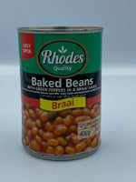 Rhodes Baked Beans with Green Peppers in Braai Sauce 410gm