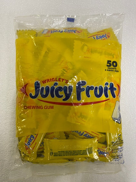 Wrigley's Juicy Fruit Chewing Gum (50 pkts - 4 pcs each)