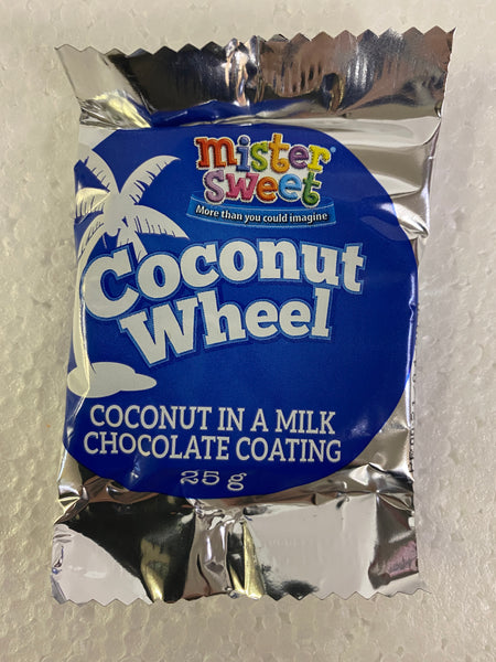 Mister Sweet Coconut Wheels 25 gm (Coconut in milk chocolate coating)