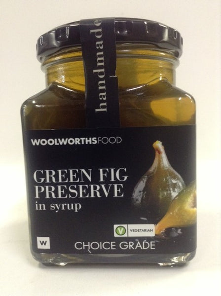 Woolworths Green Fig Preserve in a ginger infused syrup (Jar)